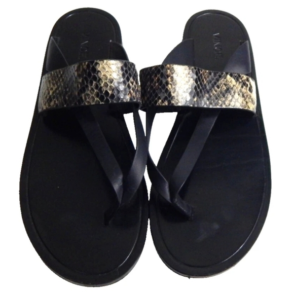 Vince Tess Embossed Leather Thong Sandals - Picture 1 of 5